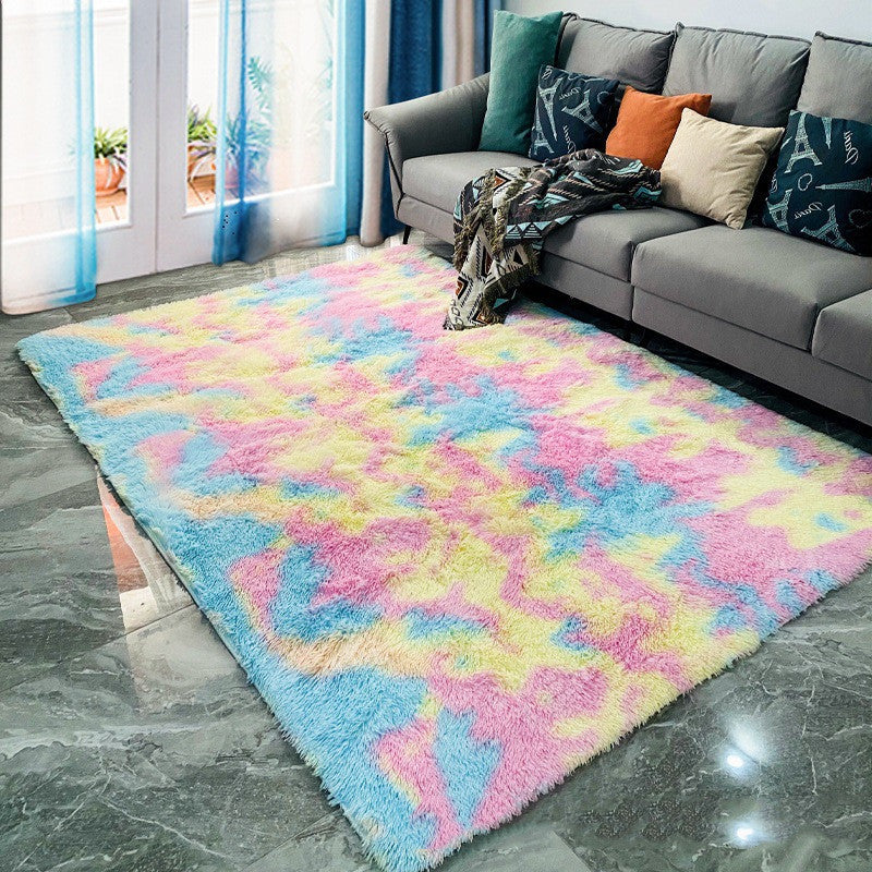 Tapis en laine teints par nouage, tapis de salon à poils PV unis