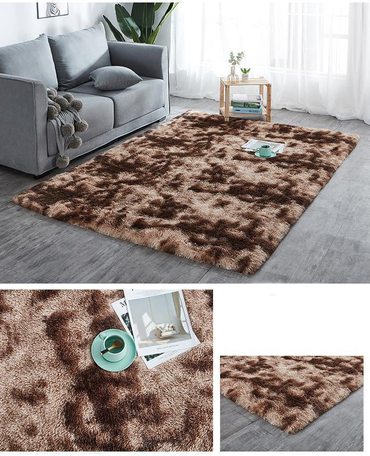 Tapis en laine teints par nouage, tapis de salon à poils PV unis