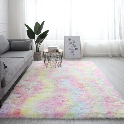 Tapis en laine teints par nouage, tapis de salon à poils PV unis