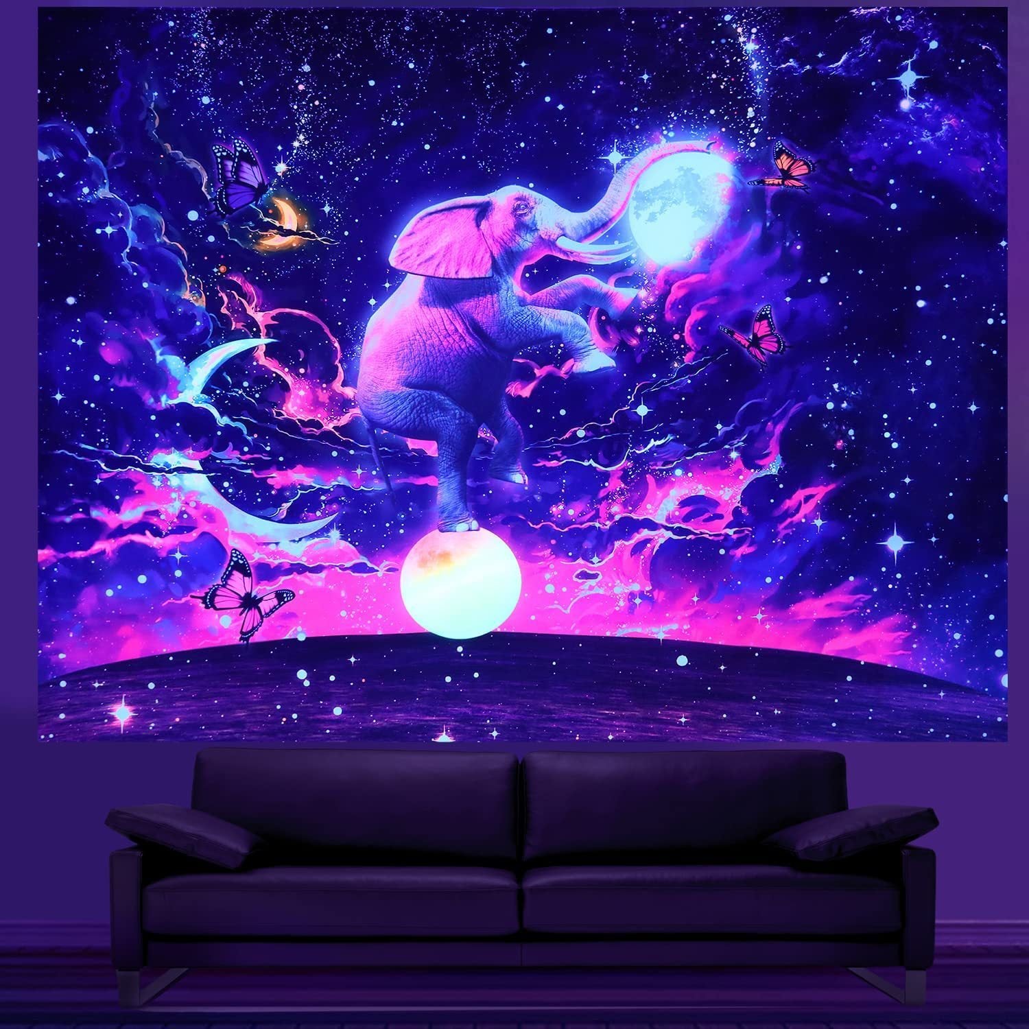 Purple Light Wall Decoration Room Background Cloth